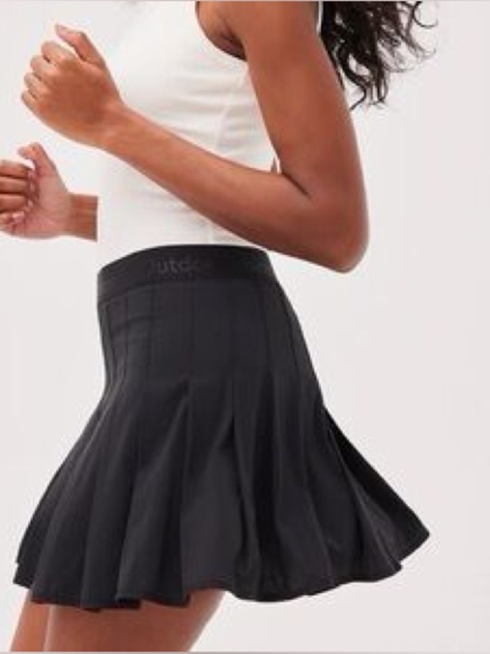 Outdoor Voices Black Pleated Skater Skirt